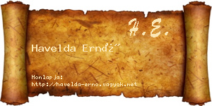 Havelda Ernő névjegykártya